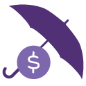 Umbrella and dollar symbol