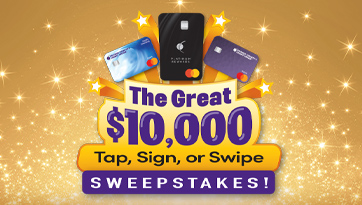 $10,000 Tap Sweepstakes card