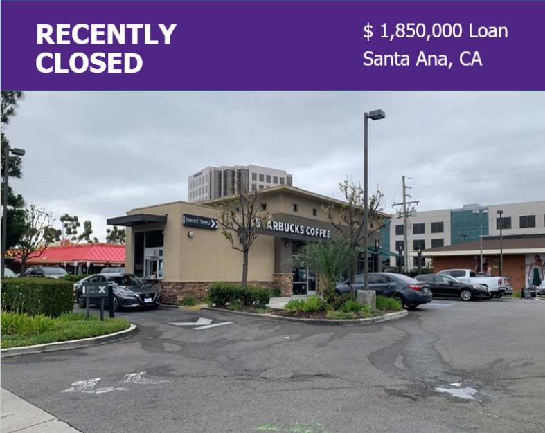 Recently closed commercial property. $1,850,000 Loan in Santa Ana, CA